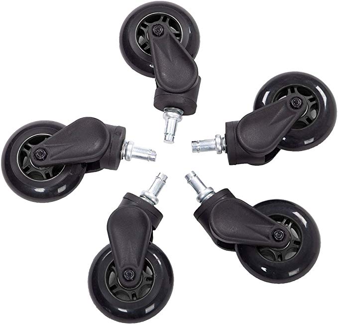 ACCESSORIES: Roller Caster Wheels for Replacement - Black (Set of 5)