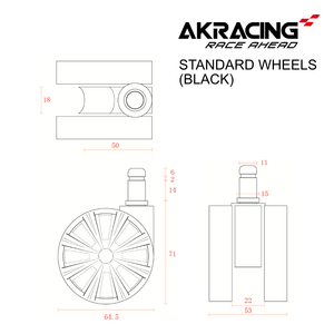 ACCESSORIES: Standard Wheels for Replacement - Black (Set of 5)